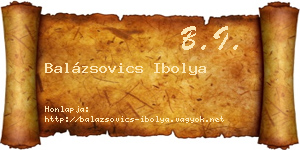 Balázsovics Ibolya névjegykártya
