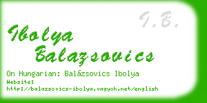 ibolya balazsovics business card