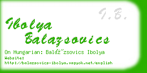 ibolya balazsovics business card